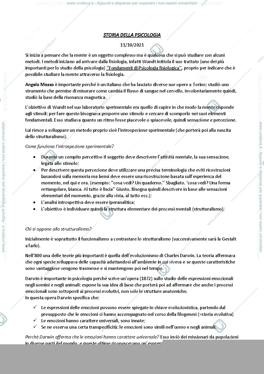 Anteprima pagina 1 — storia della psicologia