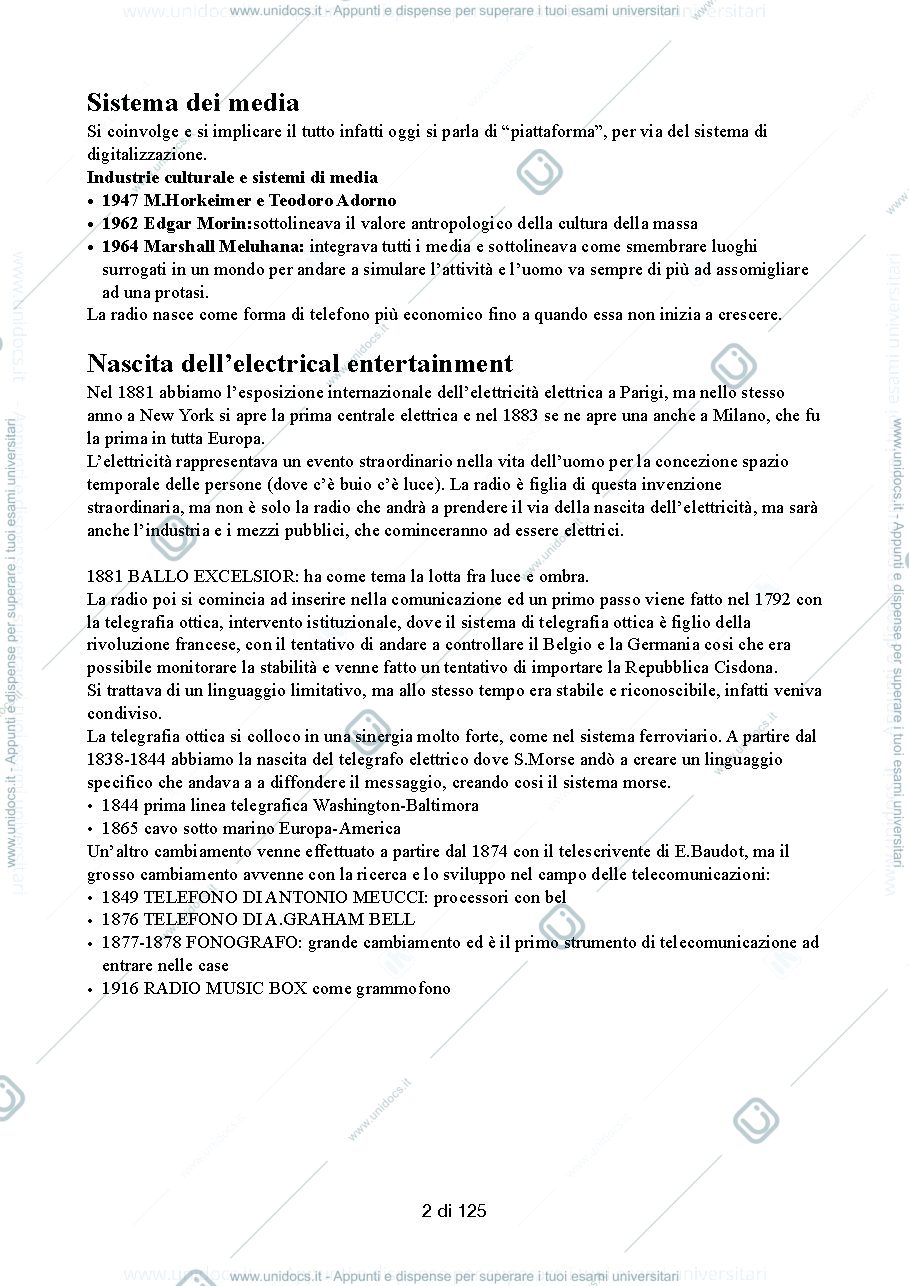 Anteprima pagina 2 — Storia della Radio e della Televisione