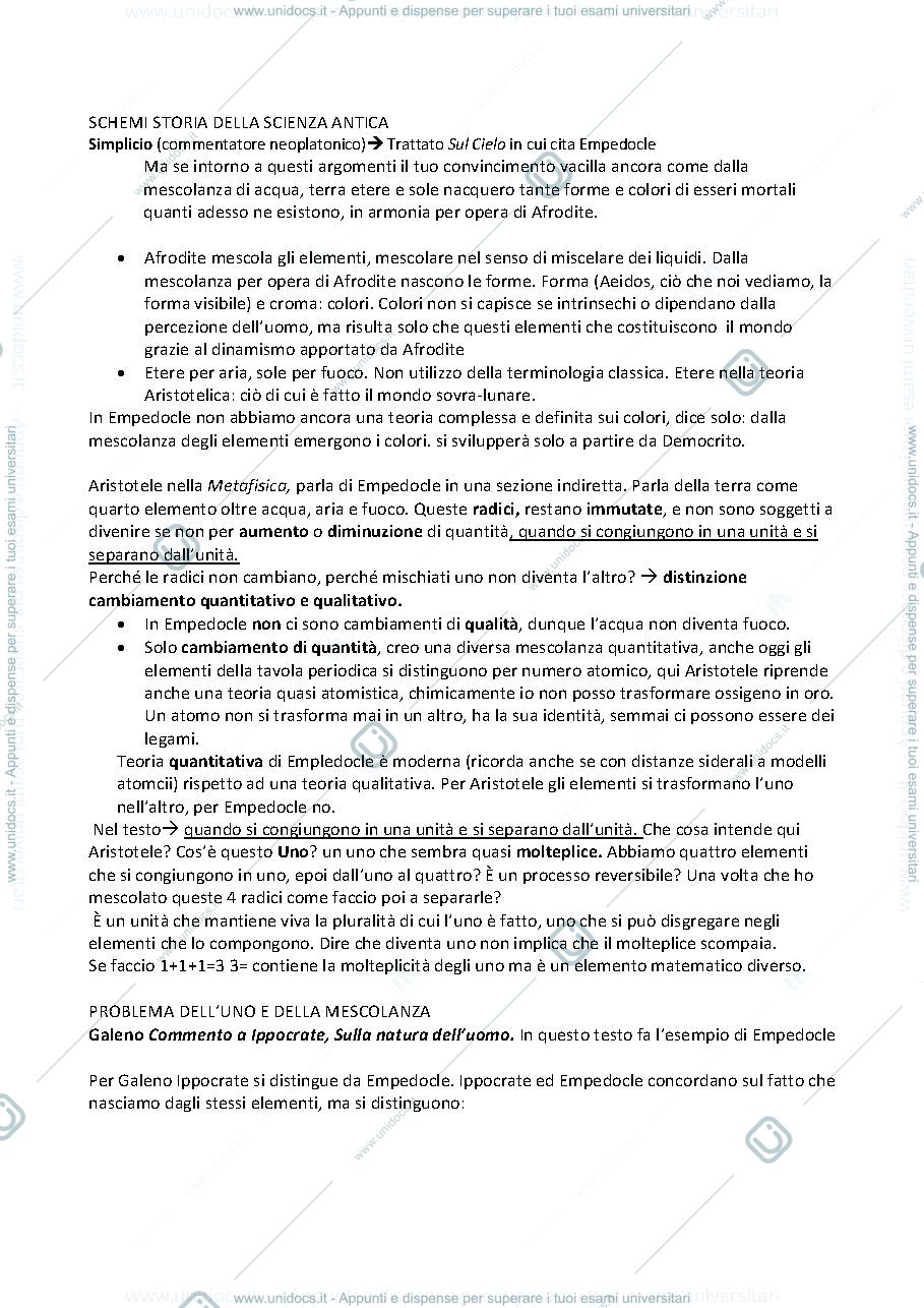 Anteprima pagina 1 — Storia della scienza antica, Matteo Martelli