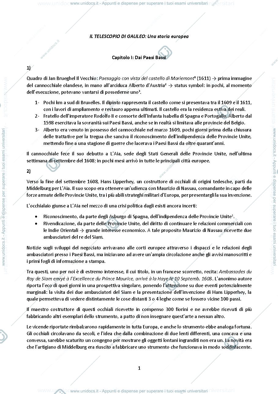 Anteprima pagina 1 — Il telescopio di Galileo
