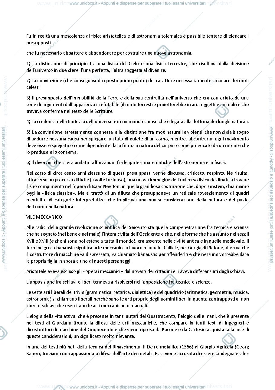 Anteprima pagina 3 — Riassunto manuale La nascita della scienza moderna in Europa. Non completo