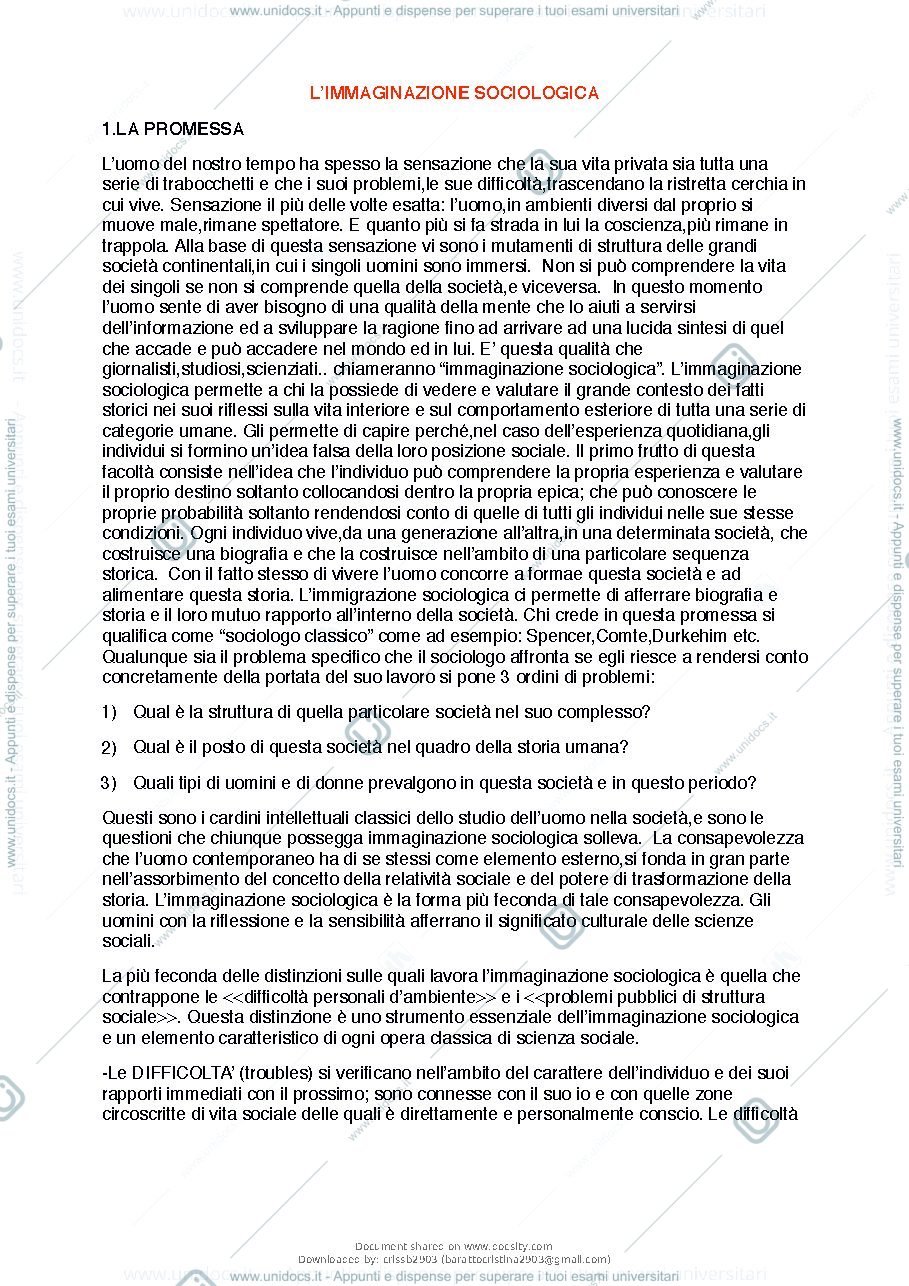 Anteprima pagina 2 — L'IMMAGINAZIONE SOCIOLOGICA