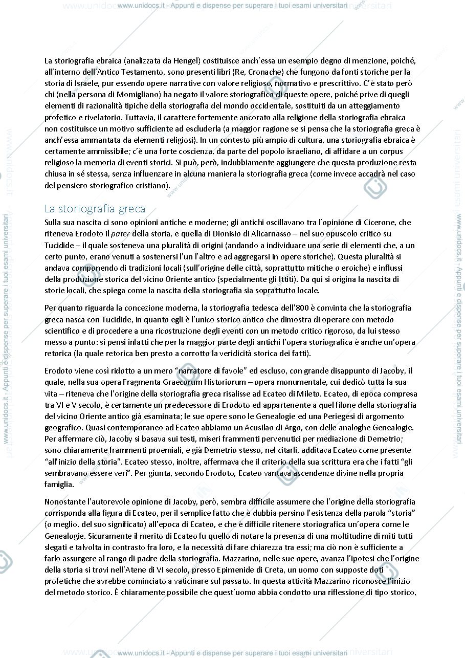 Anteprima pagina 2 — Appunti di storia della storiografia antica