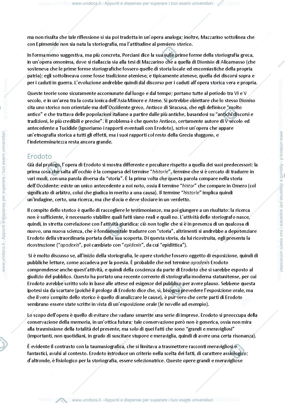 Anteprima pagina 3 — Appunti di storia della storiografia antica