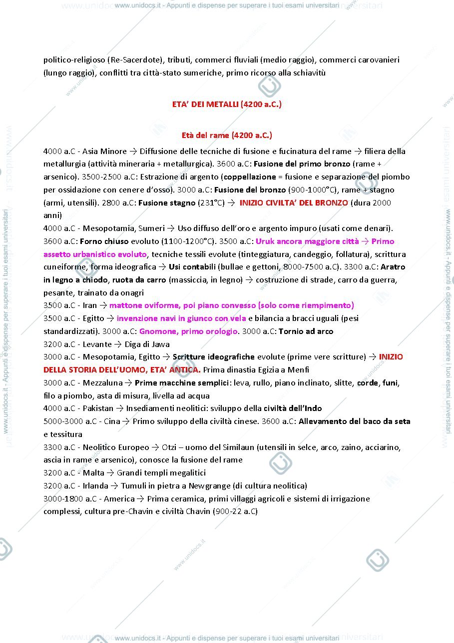 Anteprima pagina 3 — Riassunto del primo compitino di Storia della Tecnologia