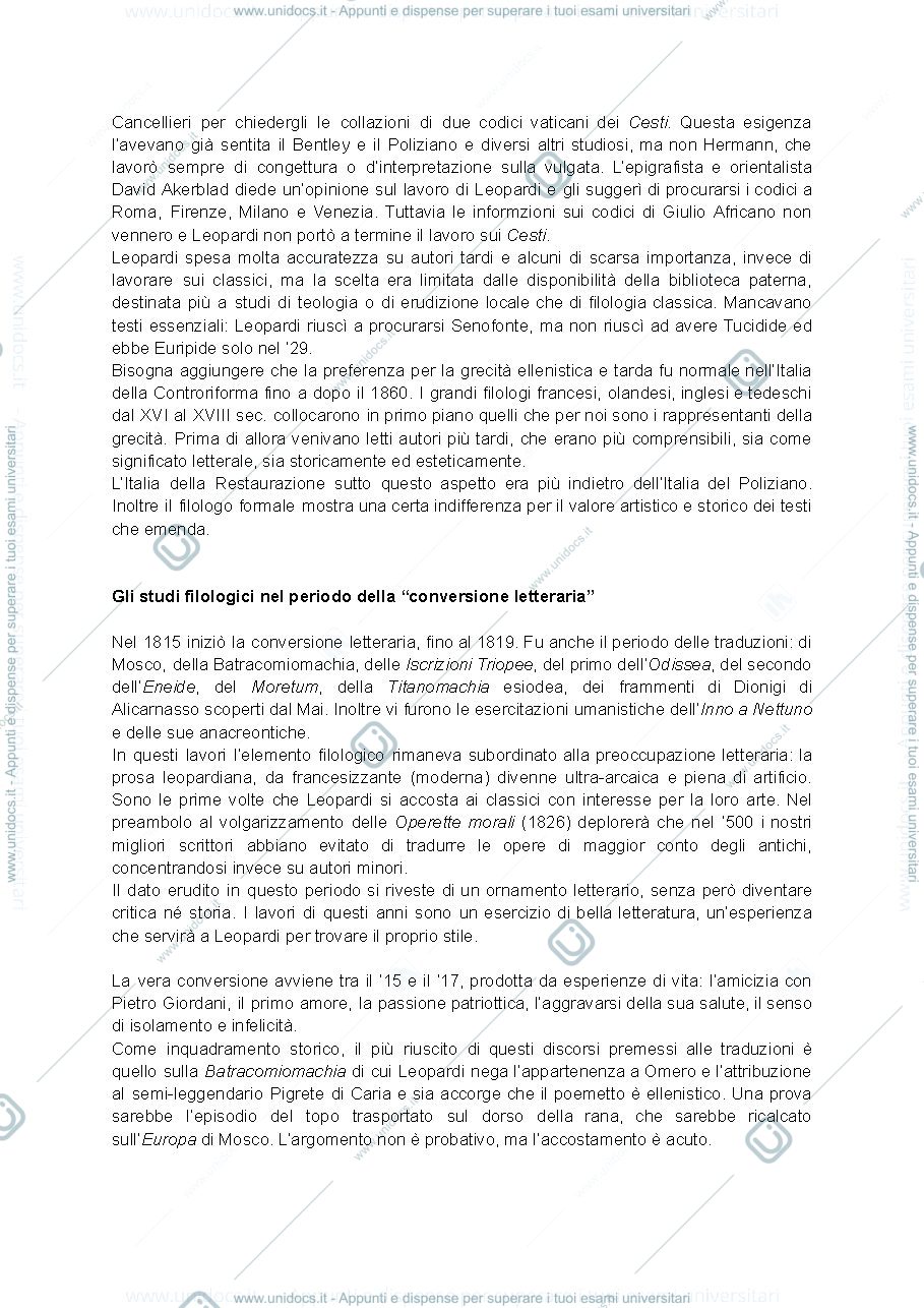 Anteprima pagina 2 — La filologia di Leopardi