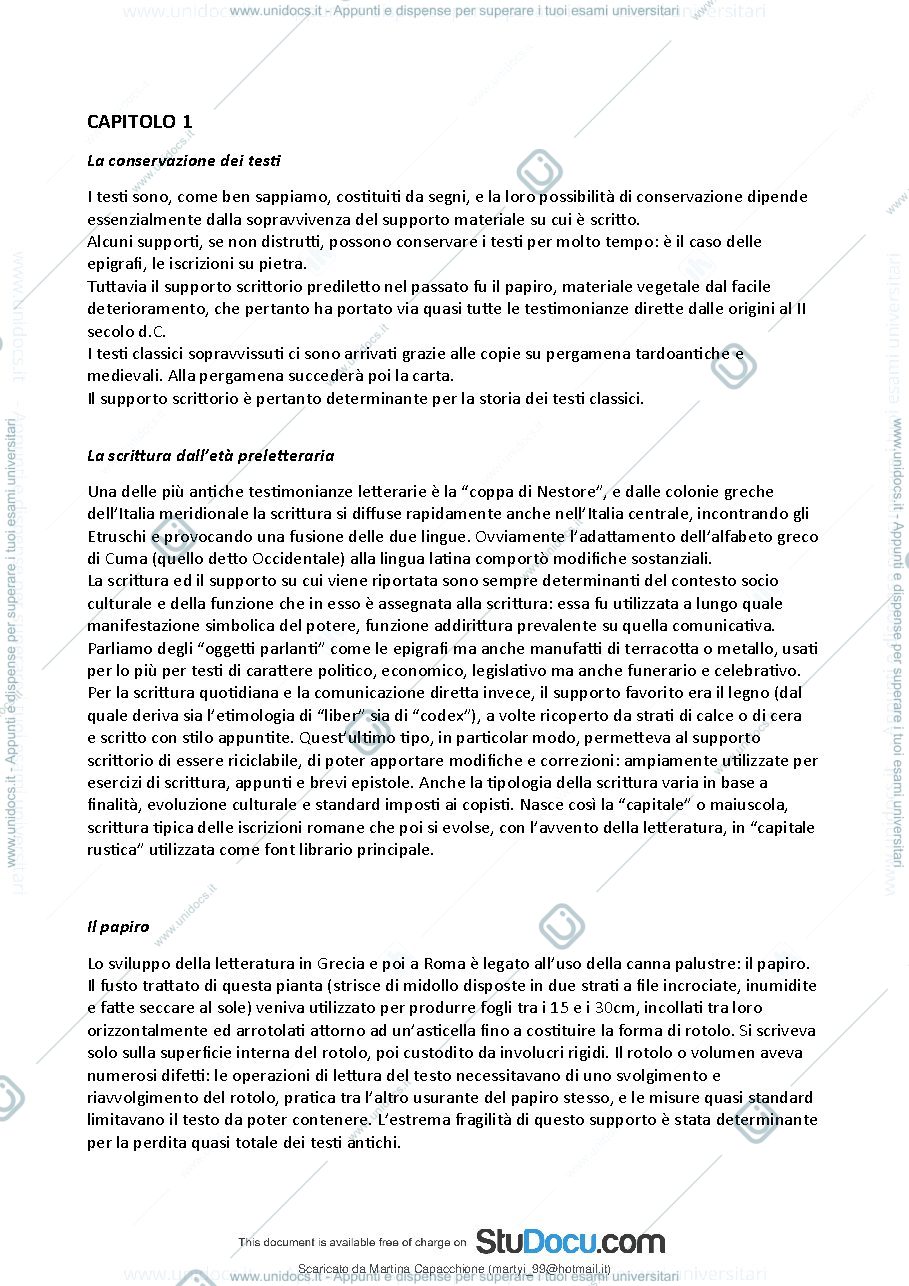 Anteprima pagina 2 — Storia della tradizione classica