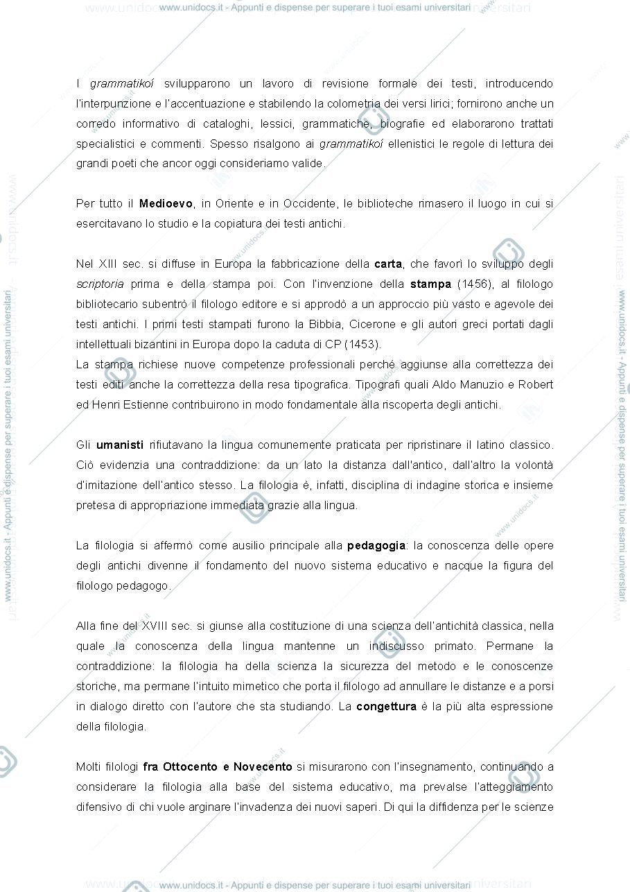 Anteprima pagina 2 — Storia della filologia classica