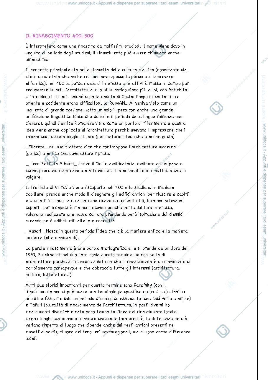 Anteprima pagina 1 — Stria dell'architettura  1 appunti