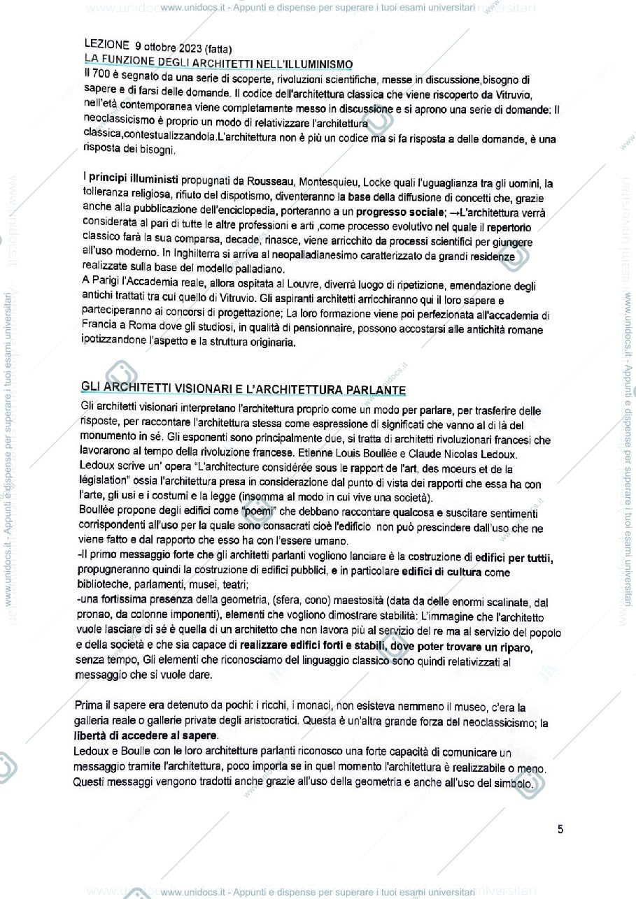 Anteprima pagina 5 — Appunti storia dell’architettura contemporanea 