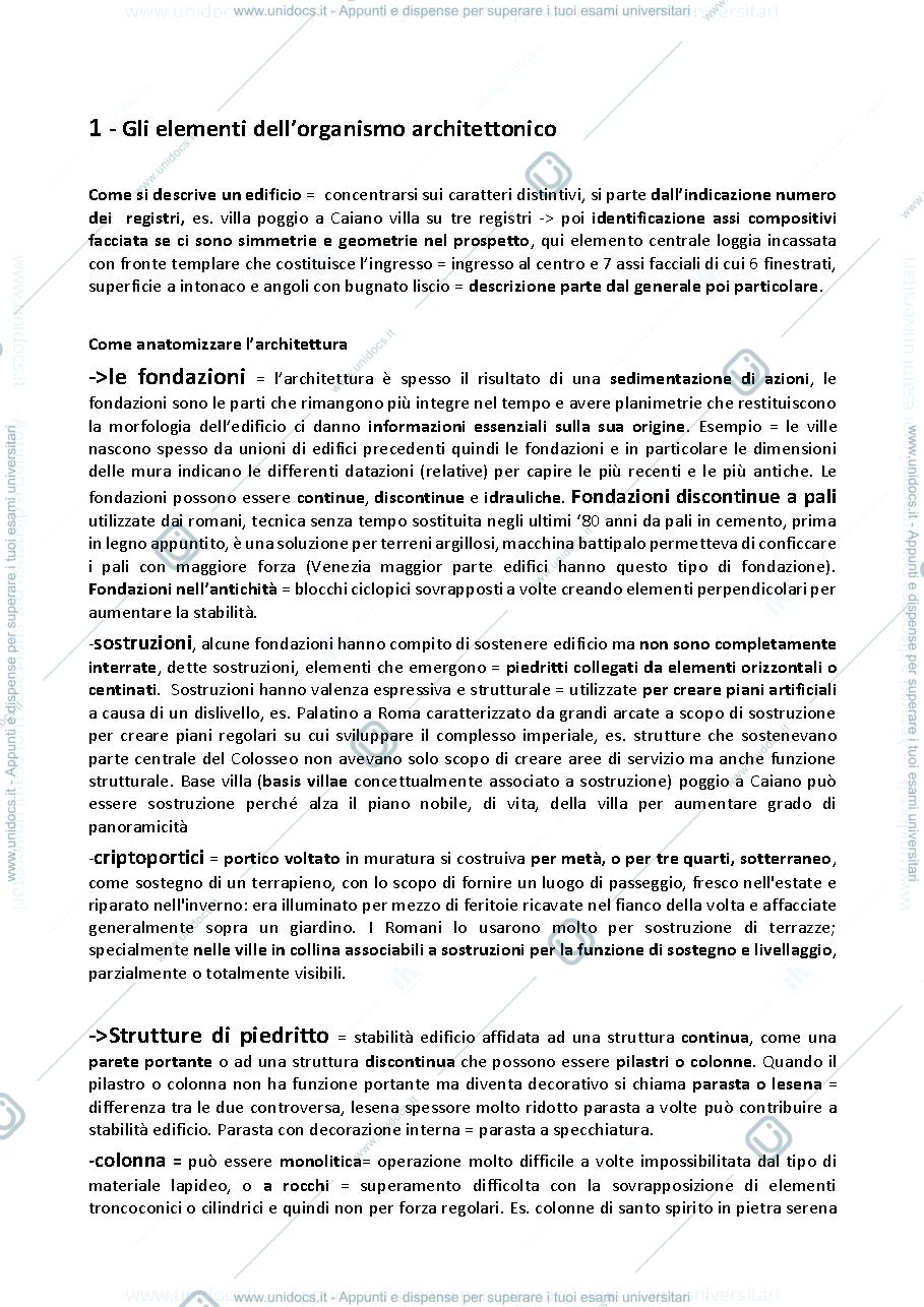 Anteprima pagina 1 — riassunto storia dell'architettura