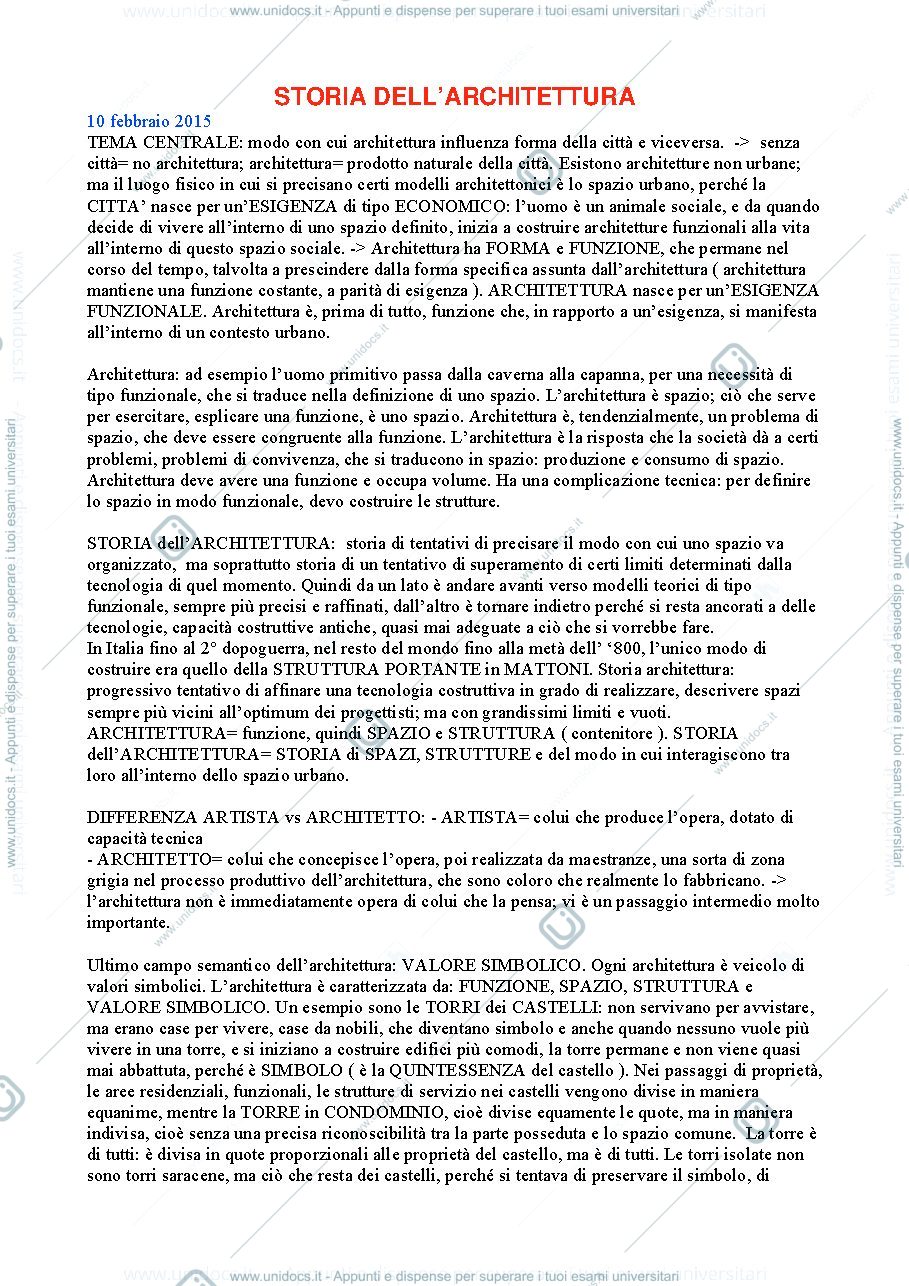 Anteprima pagina 1 — Storia dell'architettura 