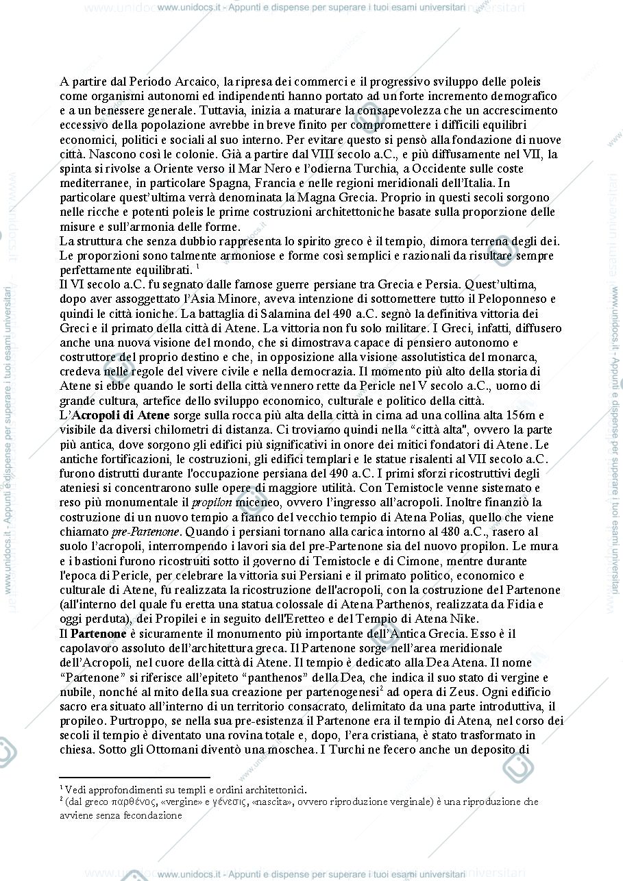 Anteprima pagina 1 — Appunti Storia dell'architettura I