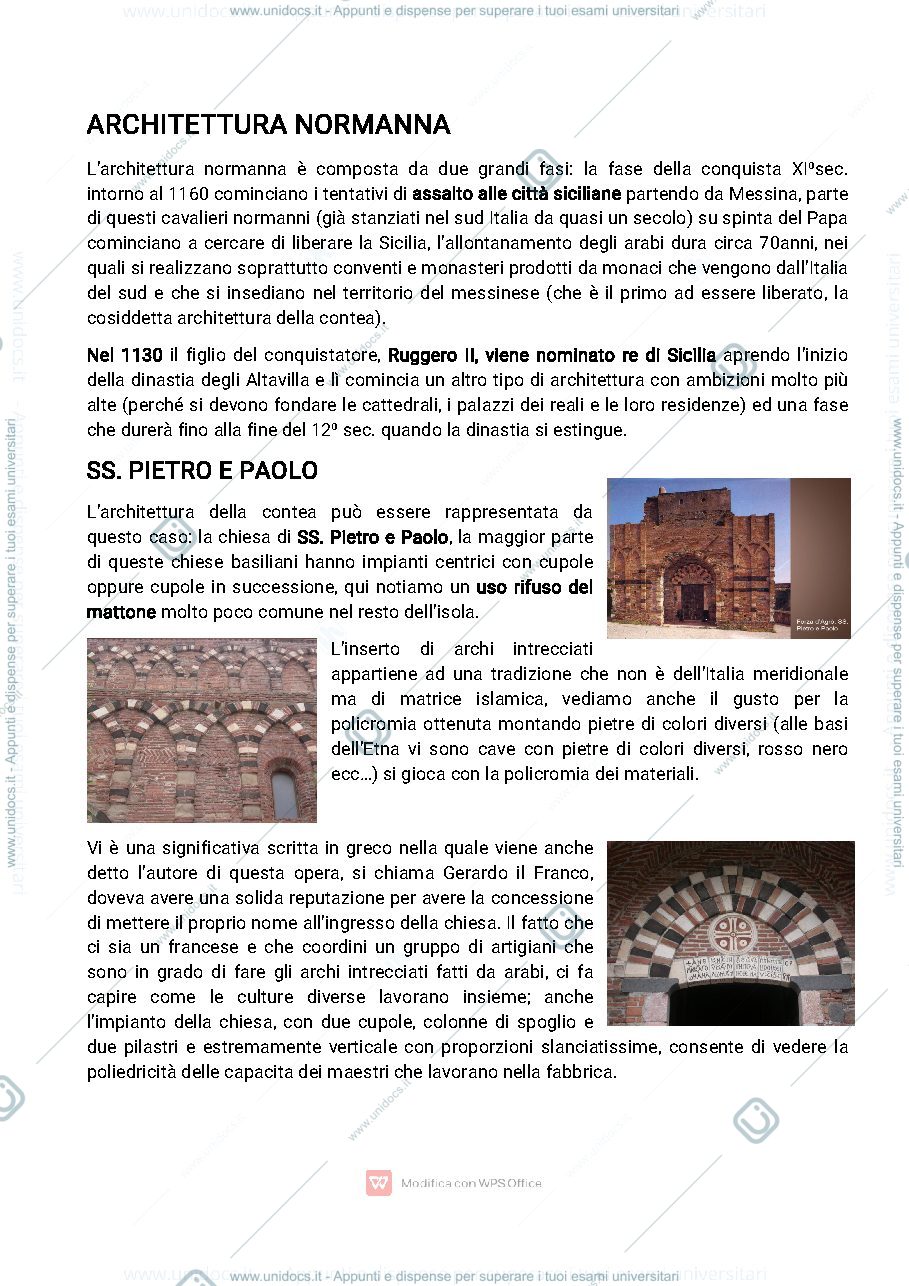 Anteprima pagina 1 — Architettura Normanna, lezione 3