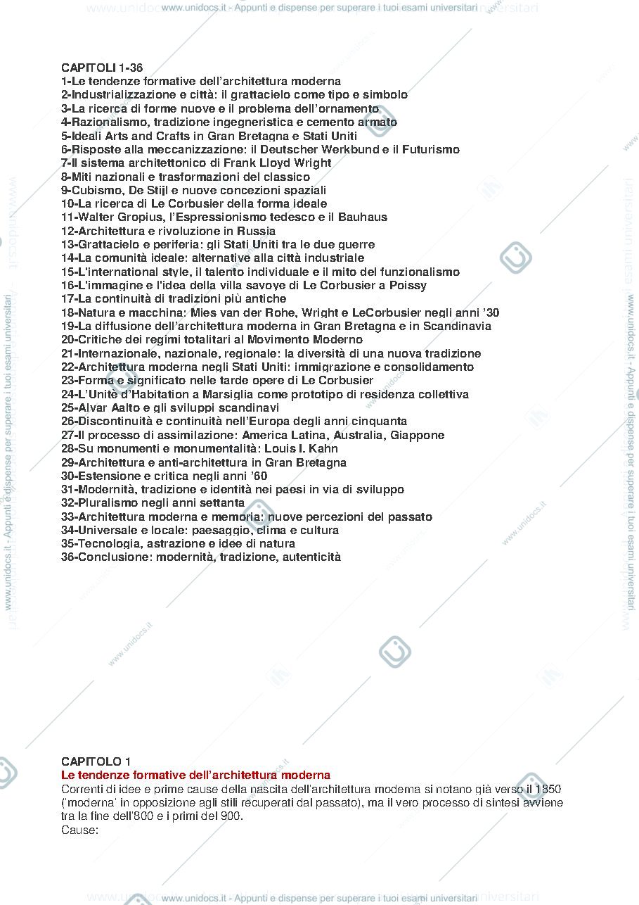 Anteprima pagina 1 — storia della architettura moderna e contemporanea