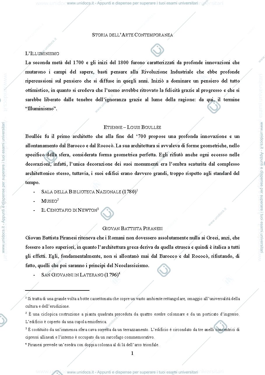 Anteprima pagina 1 — Storia dell'Arte Contemporanea