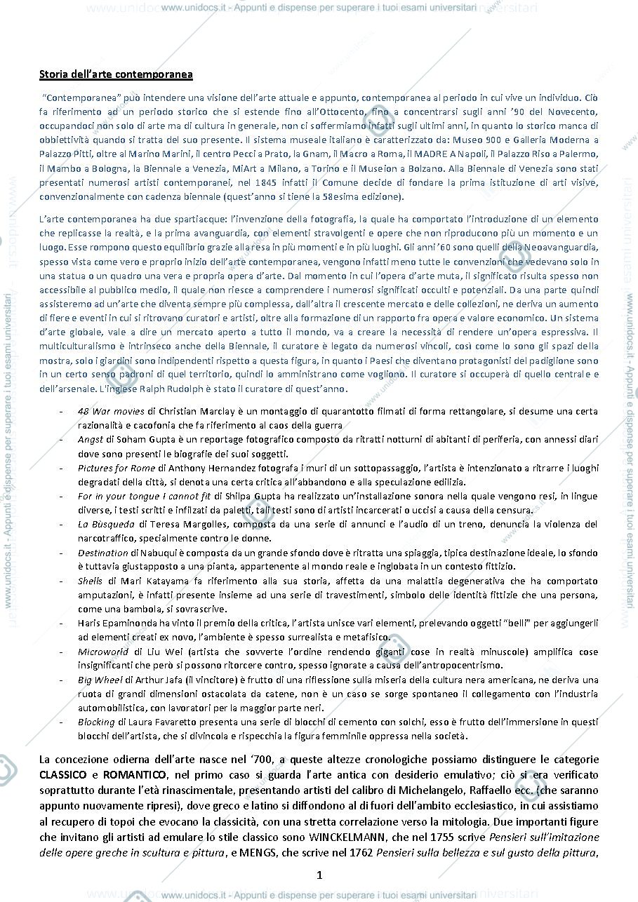 Anteprima pagina 1 — Arte contemporanea