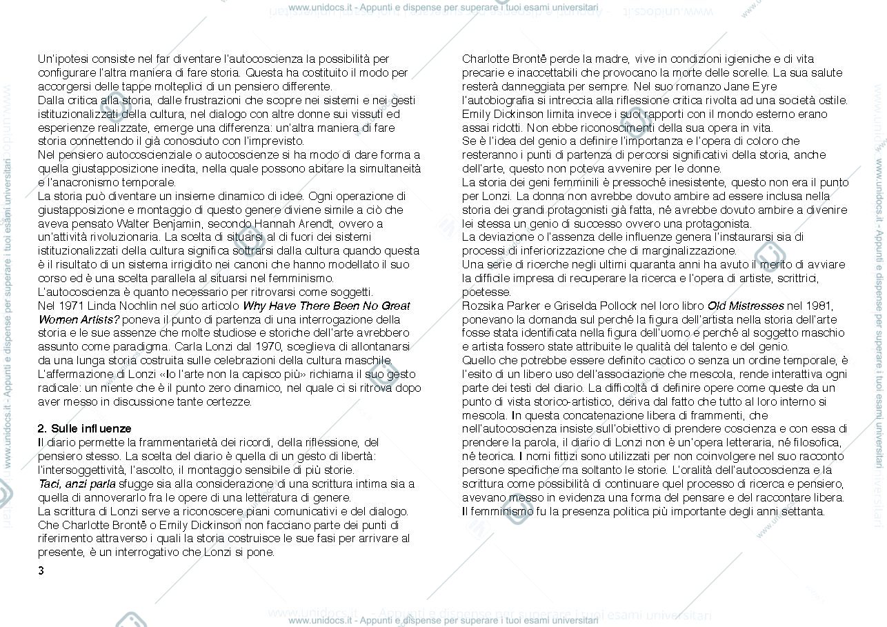 Anteprima pagina 3 — La storia dell'arte dopo l'autocoscienza. A partire dal diario di Carla Lonzi
