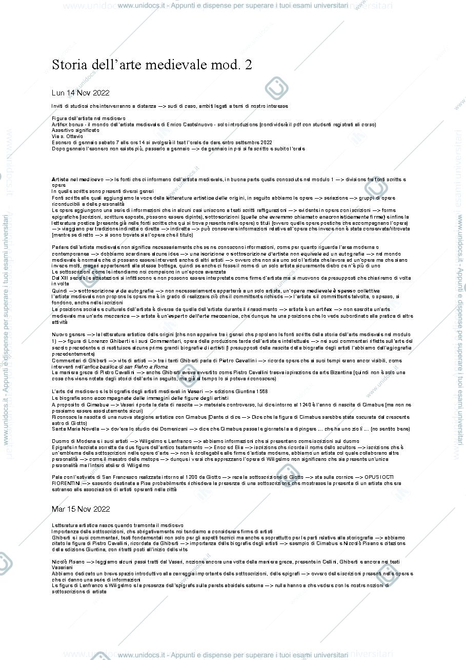 Anteprima pagina 1 — Appunti di storia