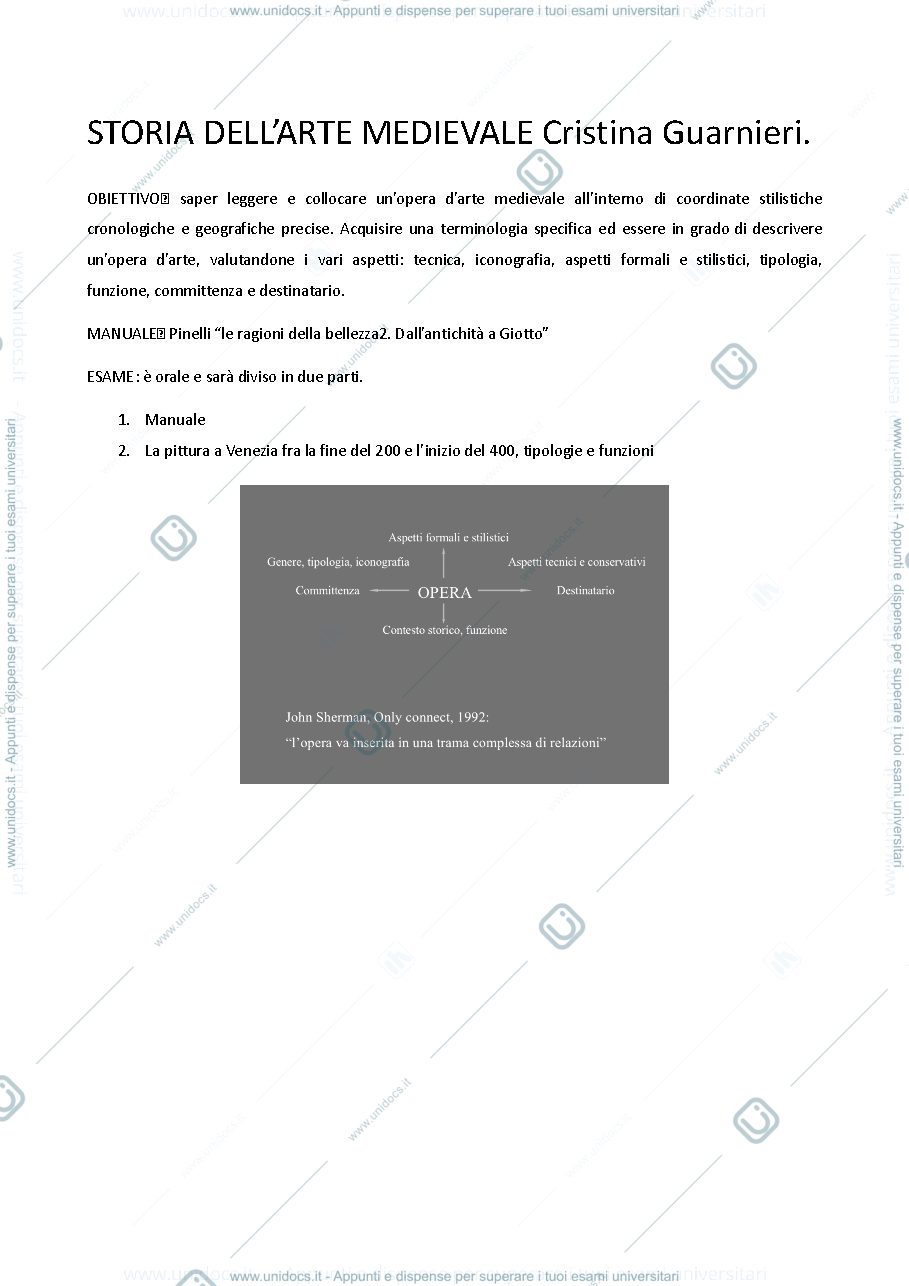 Anteprima pagina 1 — Appunto arte medievale