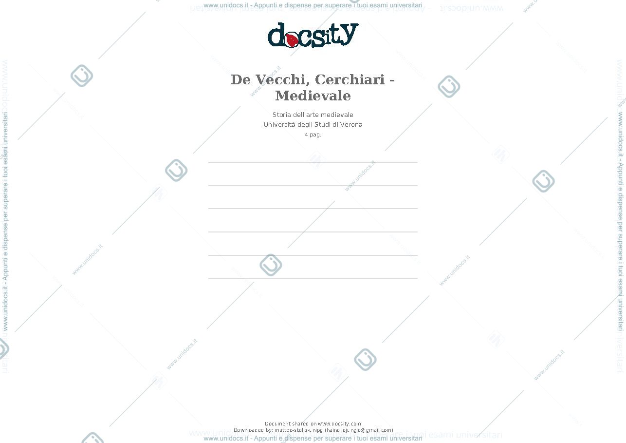 Anteprima pagina 1 — Da Docsity: "De vecchi-Cerchiari, Arte nel tempo/ Medioevo".