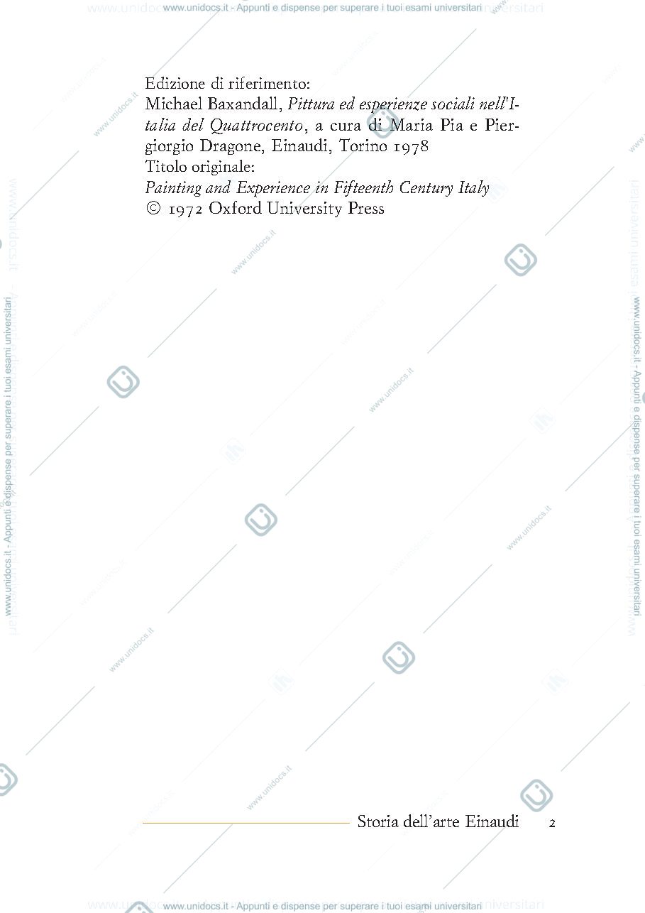 Anteprima pagina 2 — PDF 'Pittura ed esperienze sociali nell'Italia del Quattrocento' Baxandall