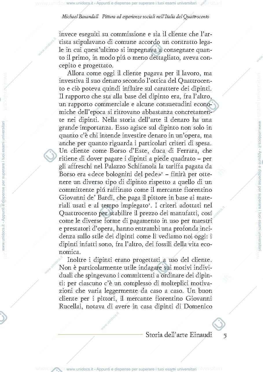 Anteprima pagina 5 — PDF 'Pittura ed esperienze sociali nell'Italia del Quattrocento' Baxandall
