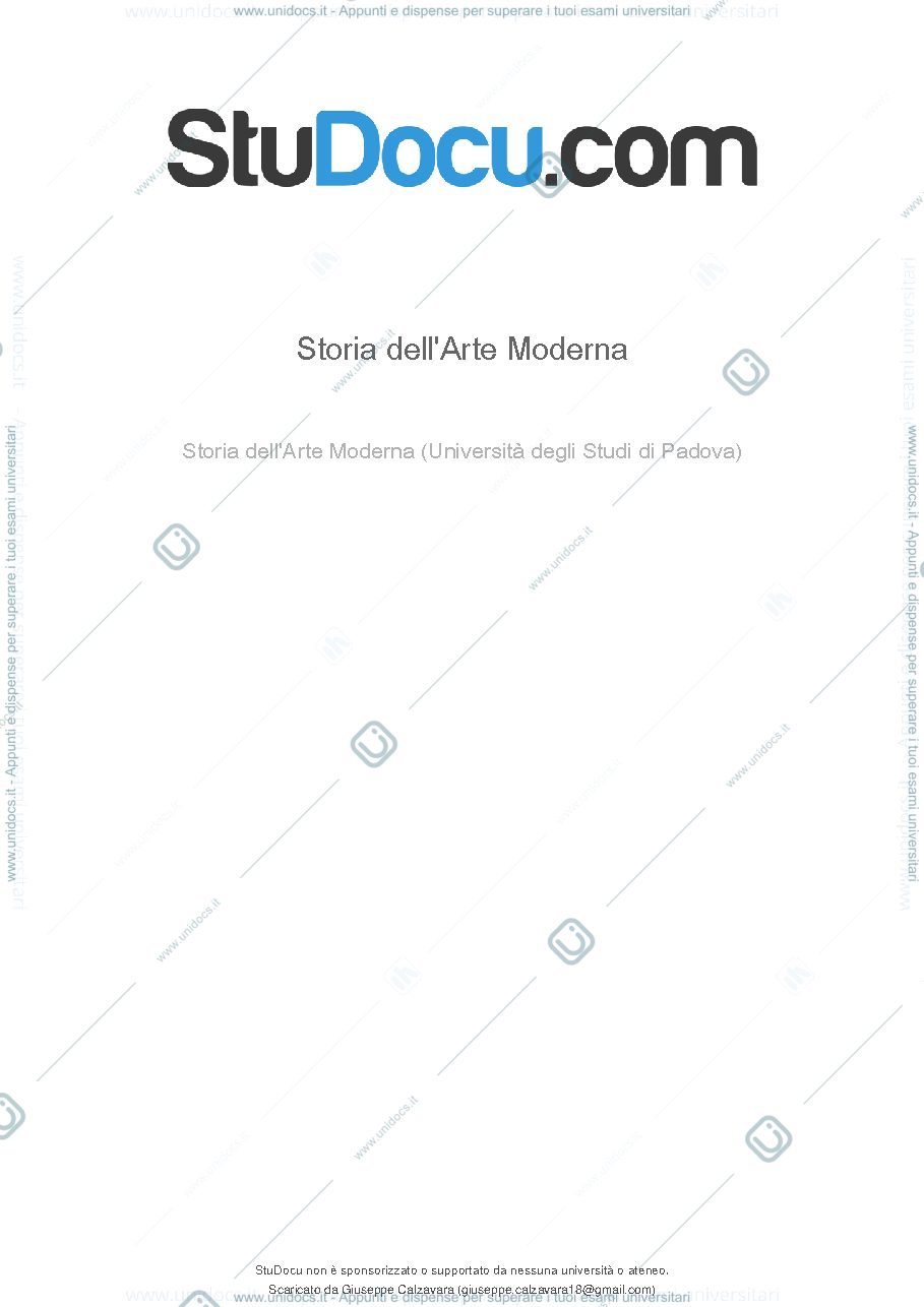 Anteprima pagina 1 — appunti lezioni di storia dell'arte moderna