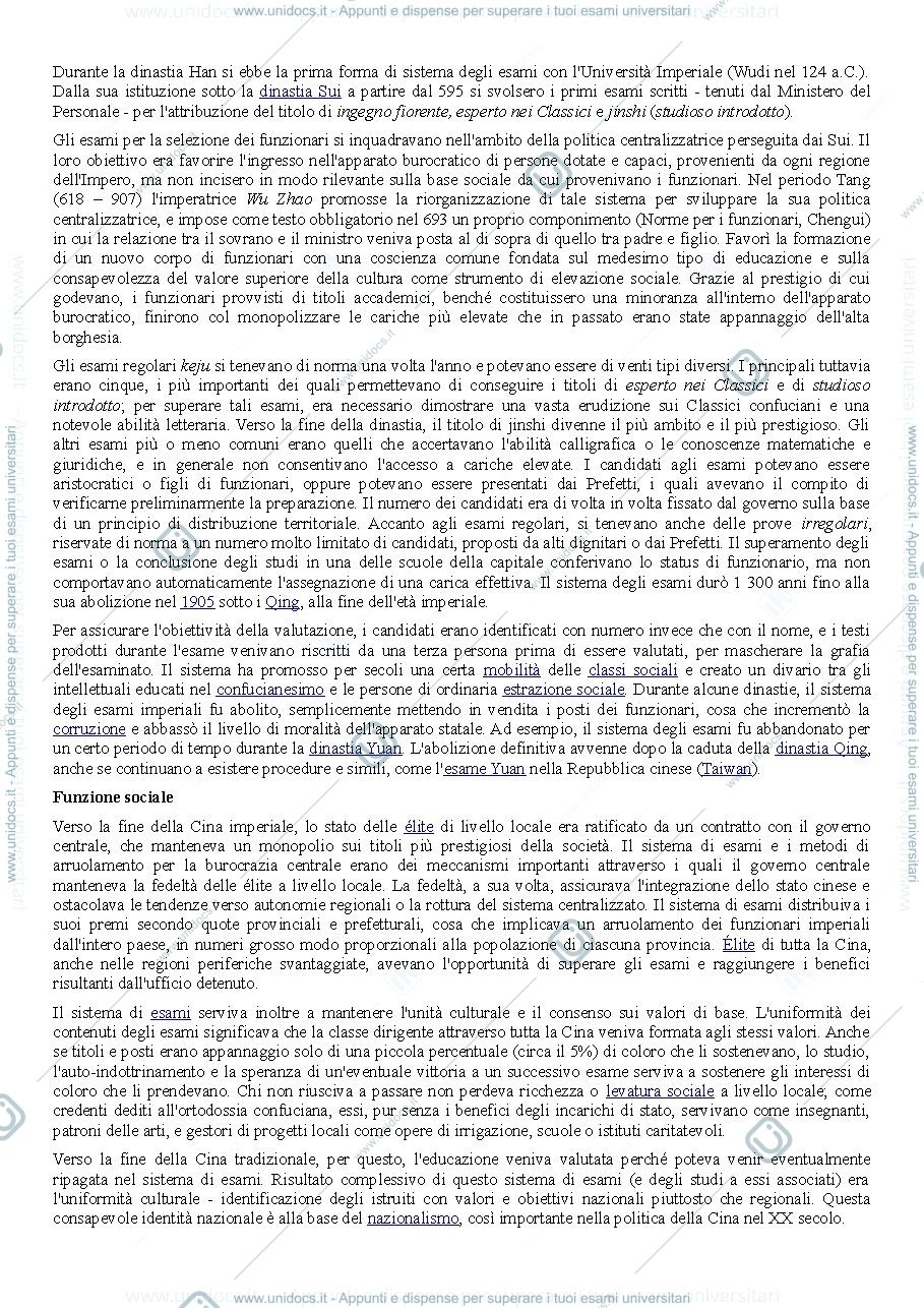 Anteprima pagina 1 — Approfondimenti Storia della Cina