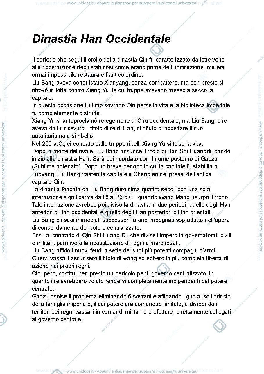 Anteprima pagina 1 — Dinastia Han Occidentale