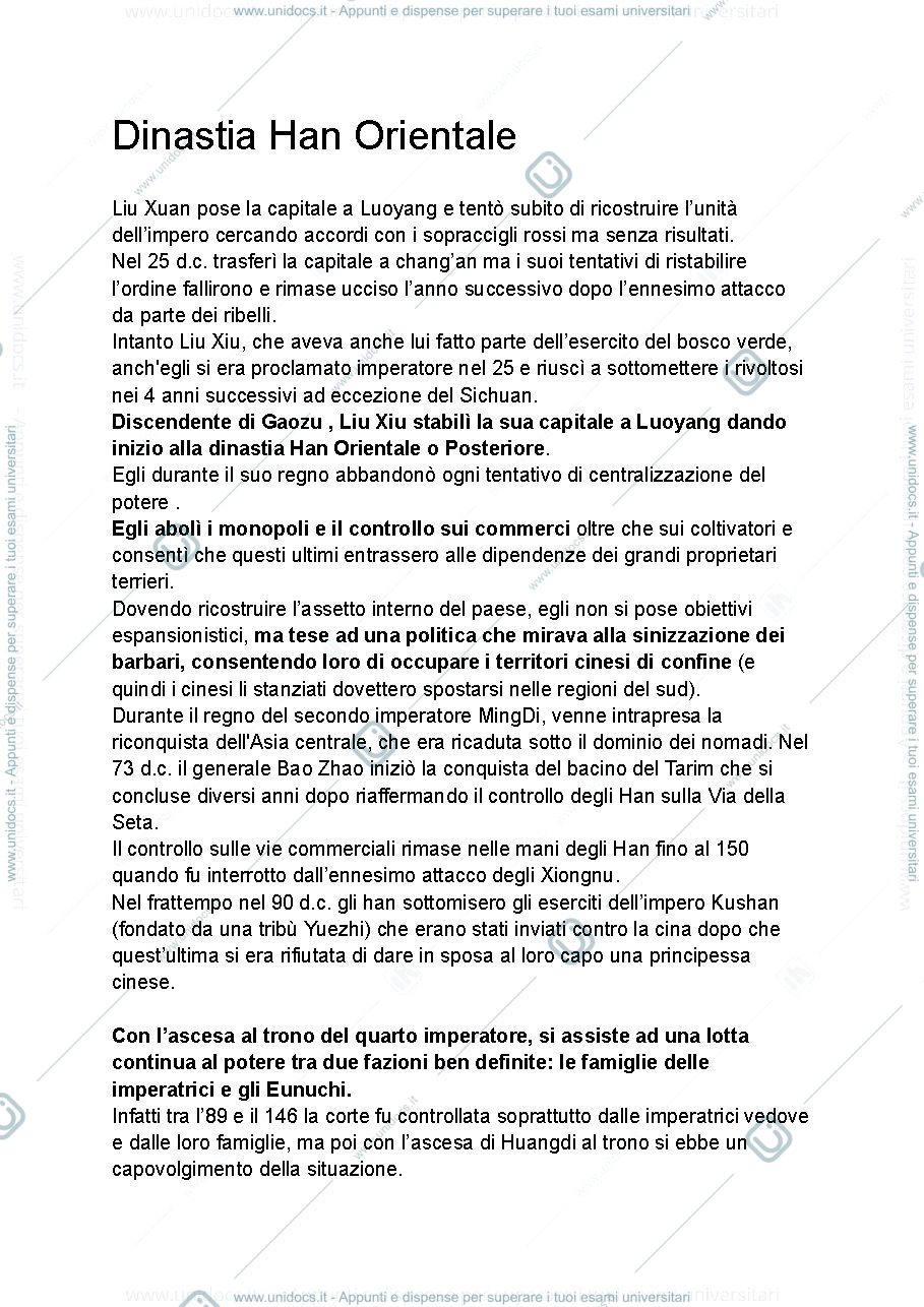 Anteprima pagina 1 — Dinastia Han Occidentale