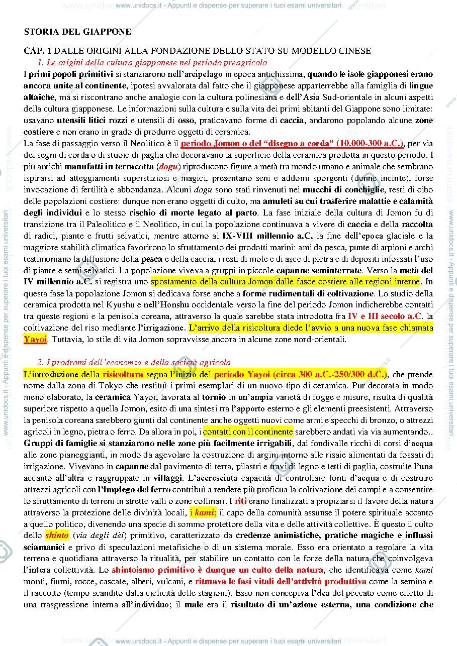 Anteprima pagina 1 — Storia del Giappone
