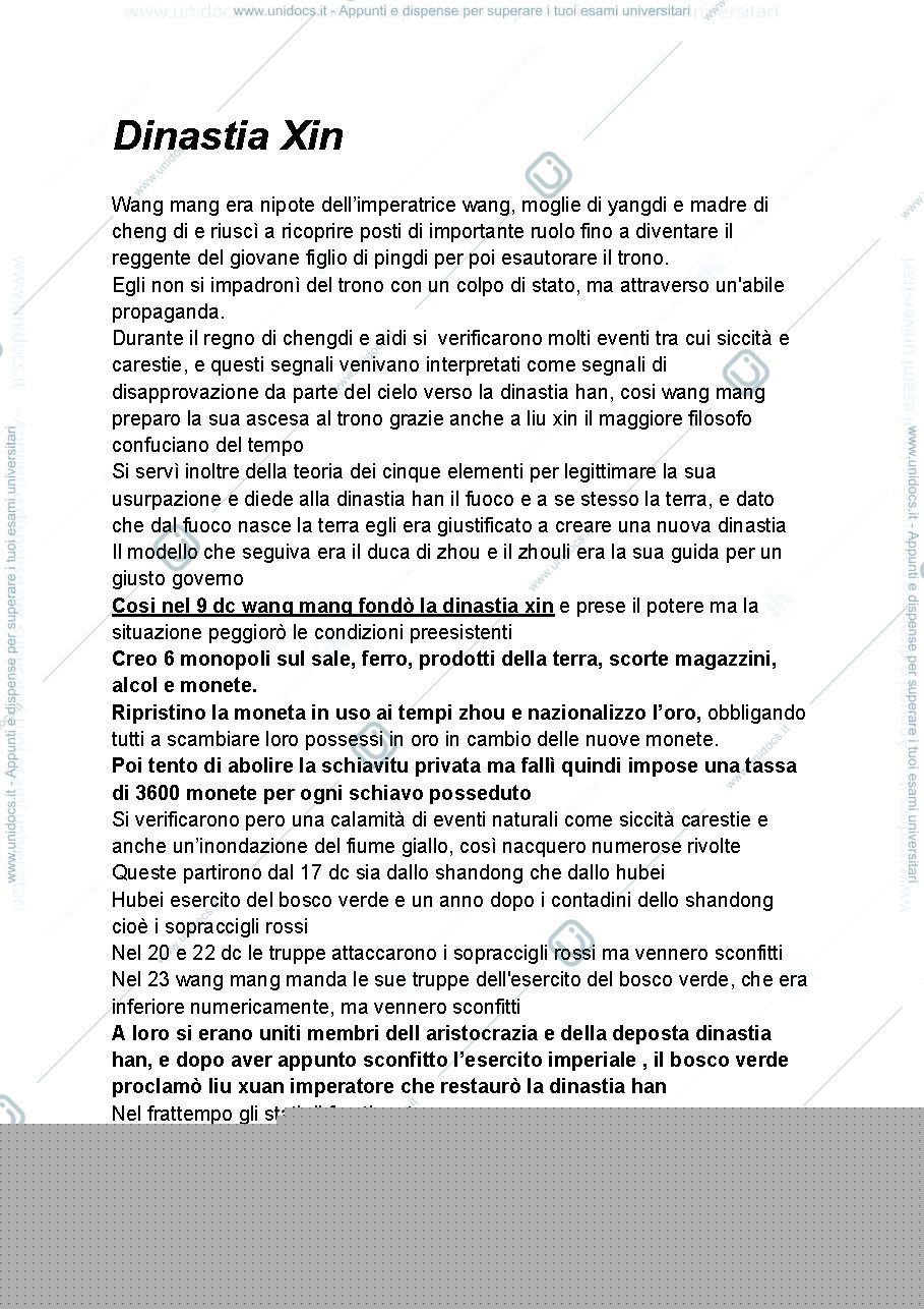 Anteprima pagina 1 — Dinastia Xin