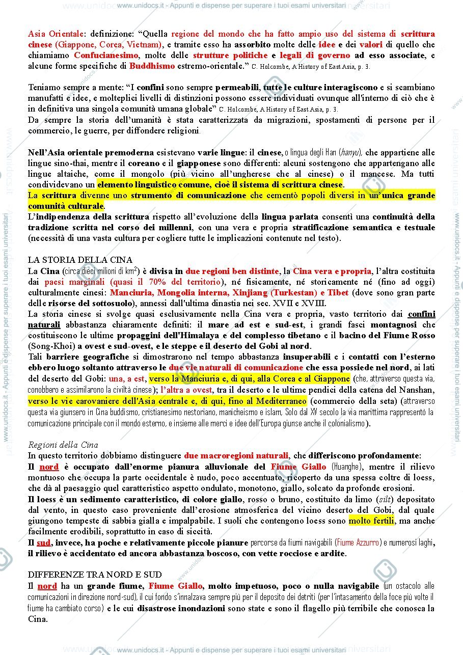 Anteprima pagina 1 — Storia della Cina