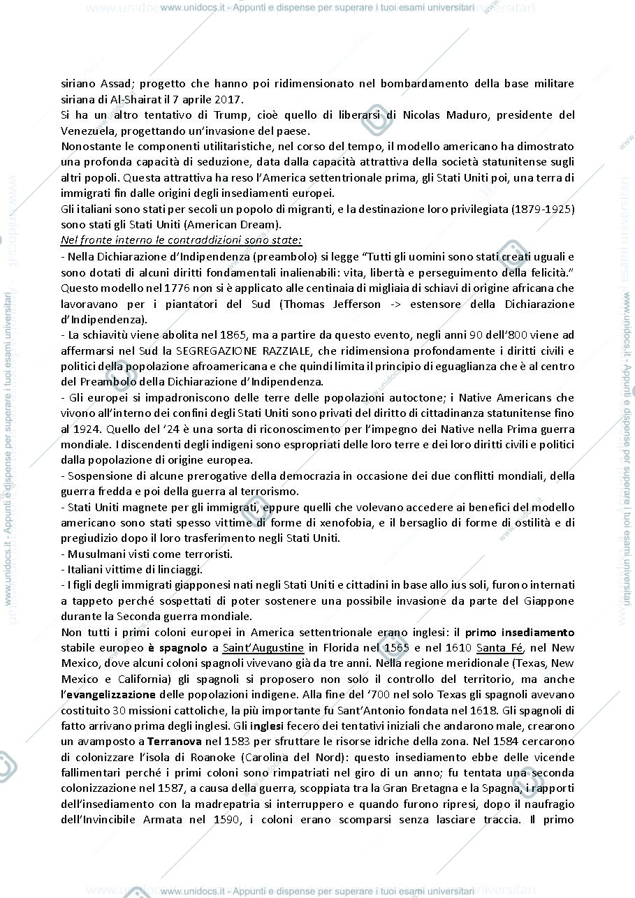 Anteprima pagina 2 — Riassunto storia delle Americhe 