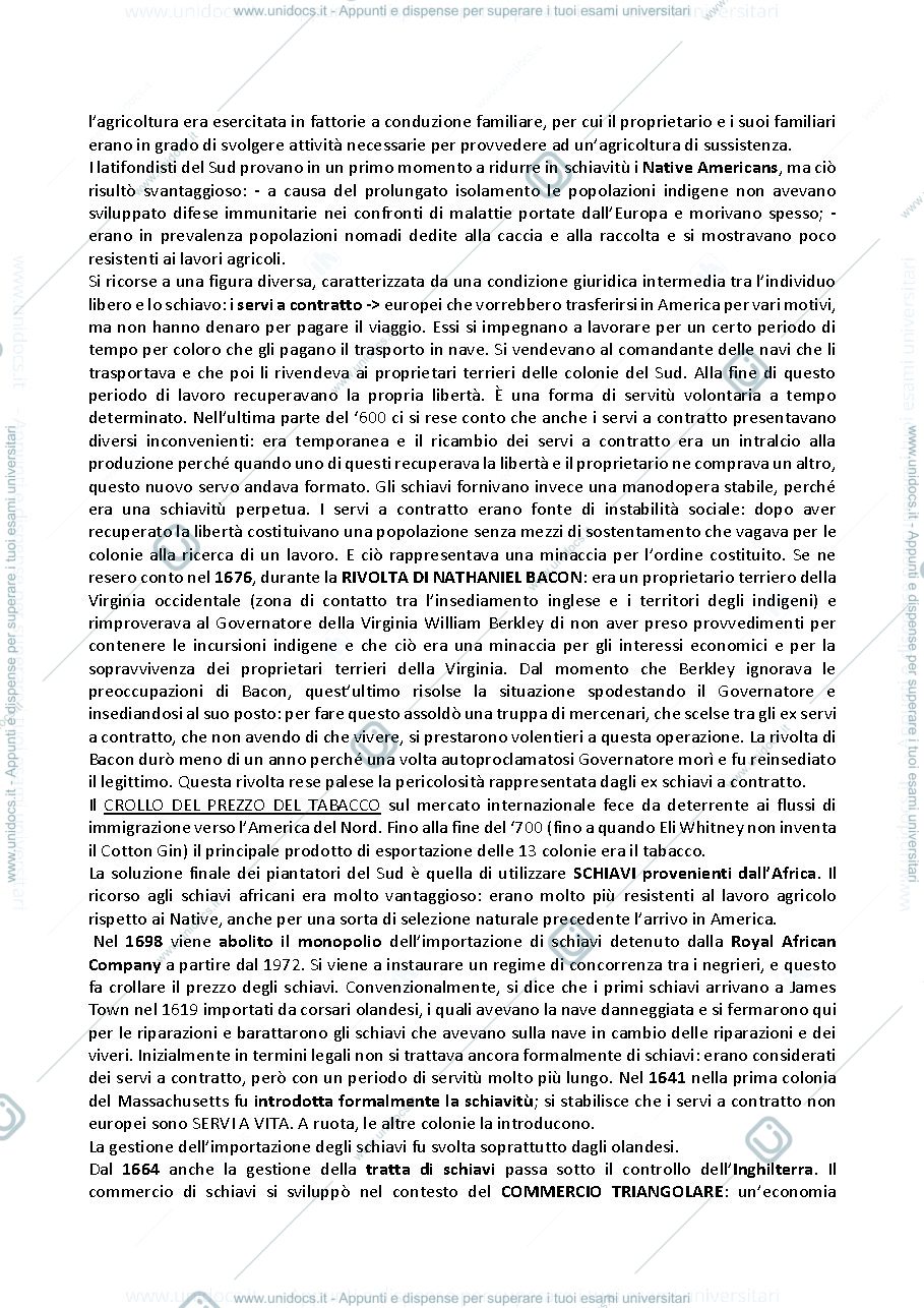 Anteprima pagina 5 — Riassunto storia delle Americhe 