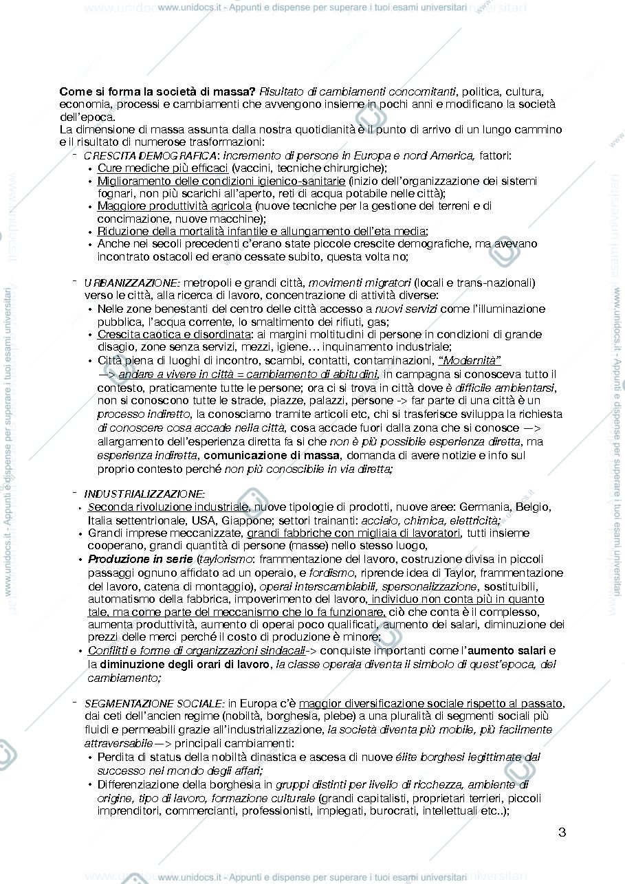 Anteprima pagina 3 — Appunti storia delle comunicazioni di massa