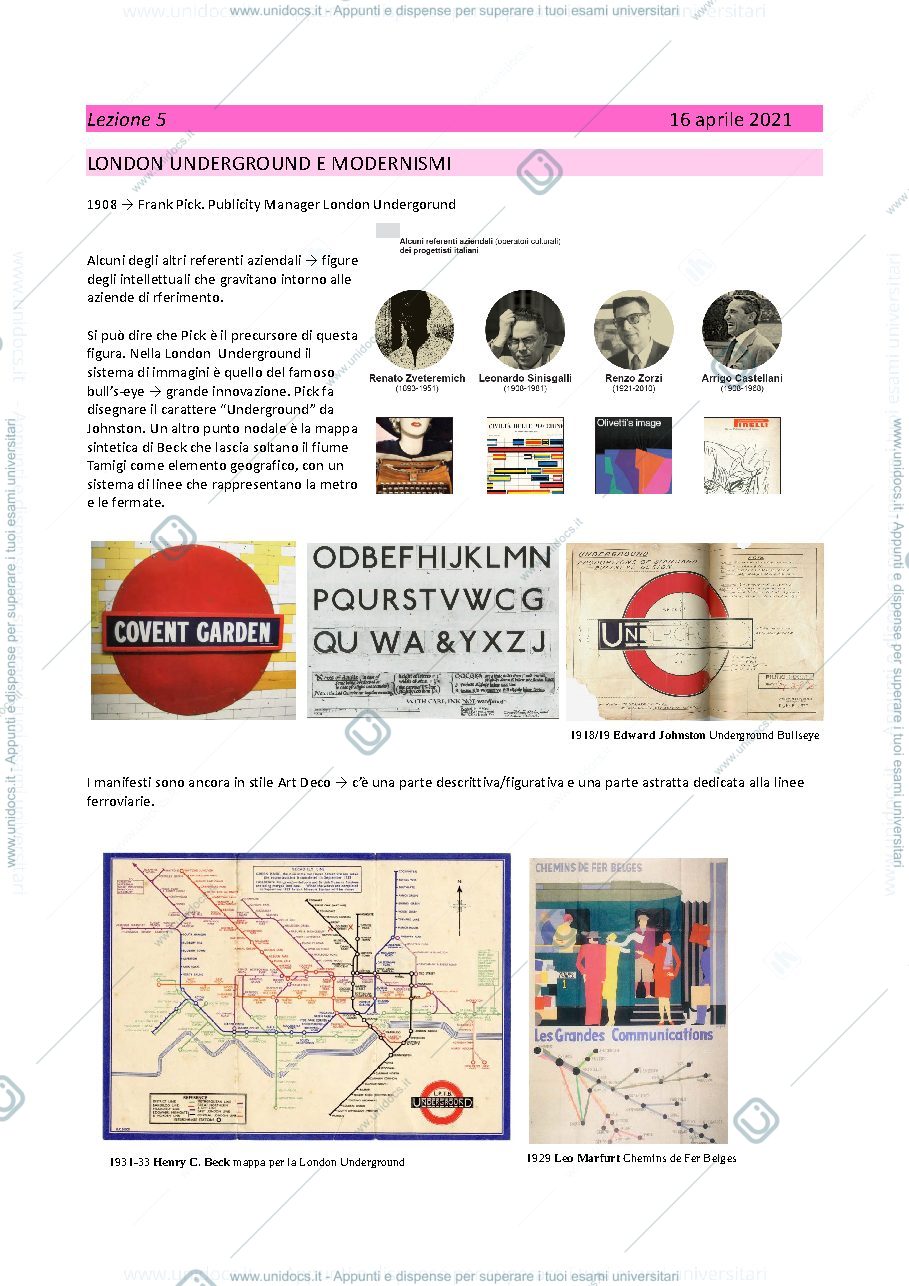 Anteprima pagina 1 — STORIA DELLE COMUNICAZIONI VISIVE Lez 5. Prof Gunetti