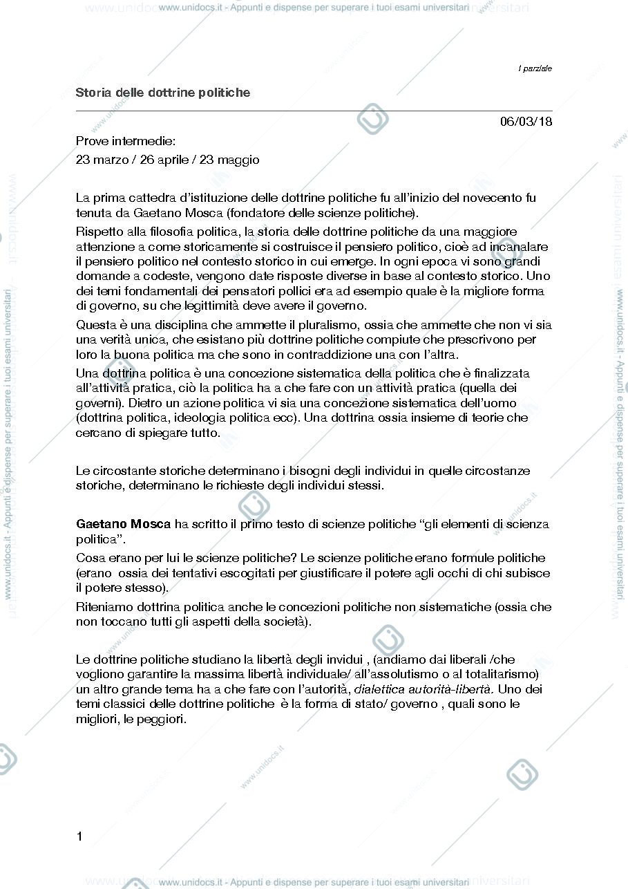 Anteprima pagina 1 — Appunti primo Parziale- Raschi 