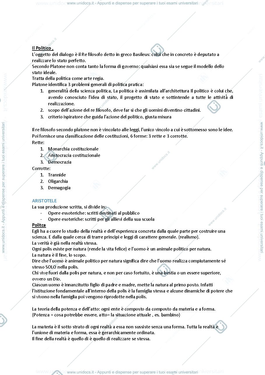 Anteprima pagina 2 — Riassunto storia delle dottrine politiche 