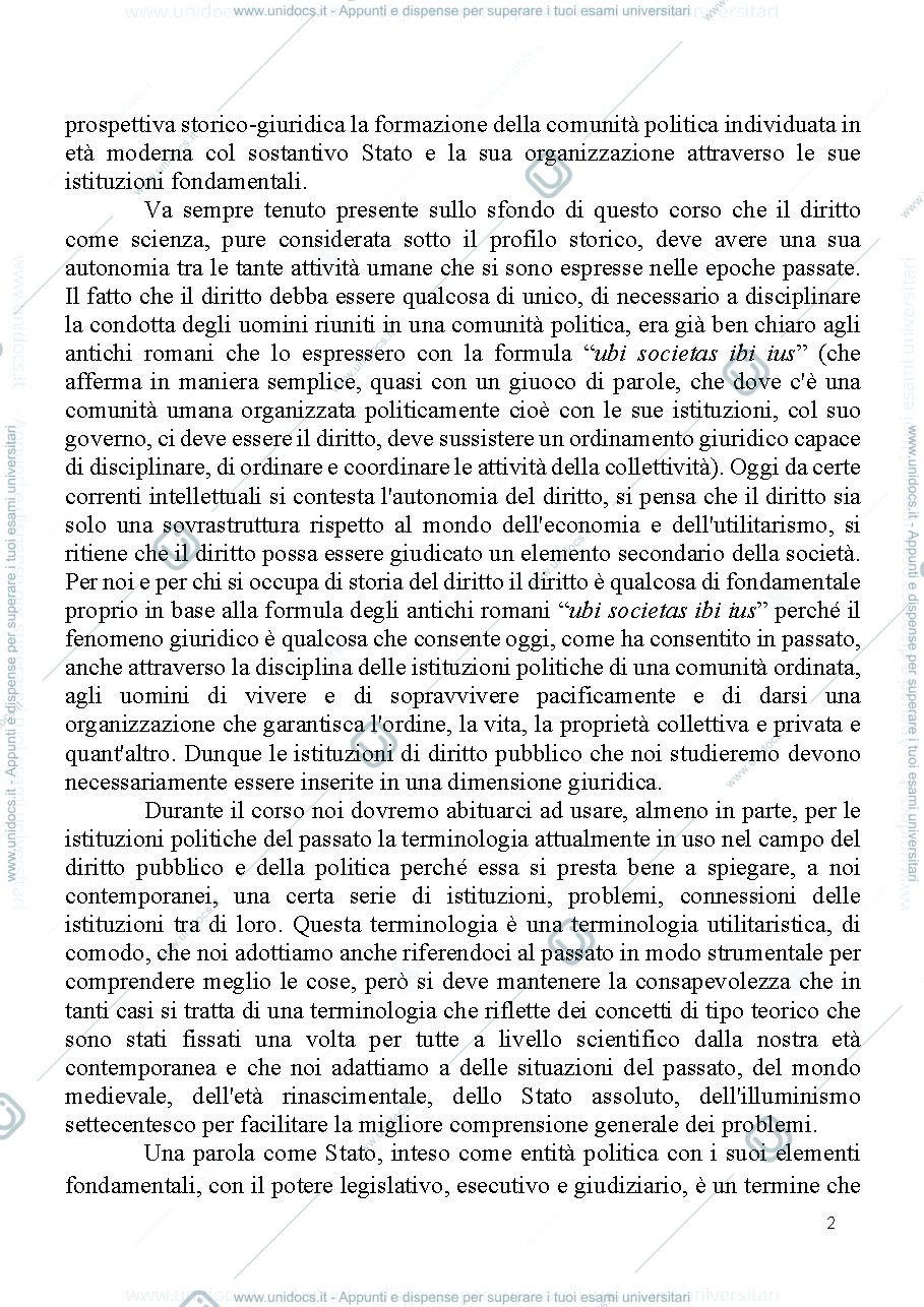 Anteprima pagina 2 — Appunti storia delle istituzioni politiche