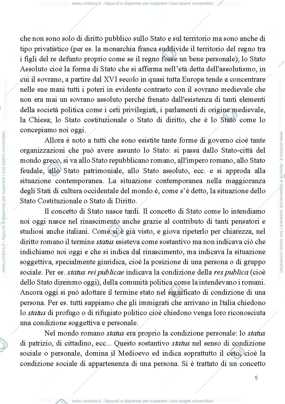 Anteprima pagina 5 — Appunti storia delle istituzioni politiche