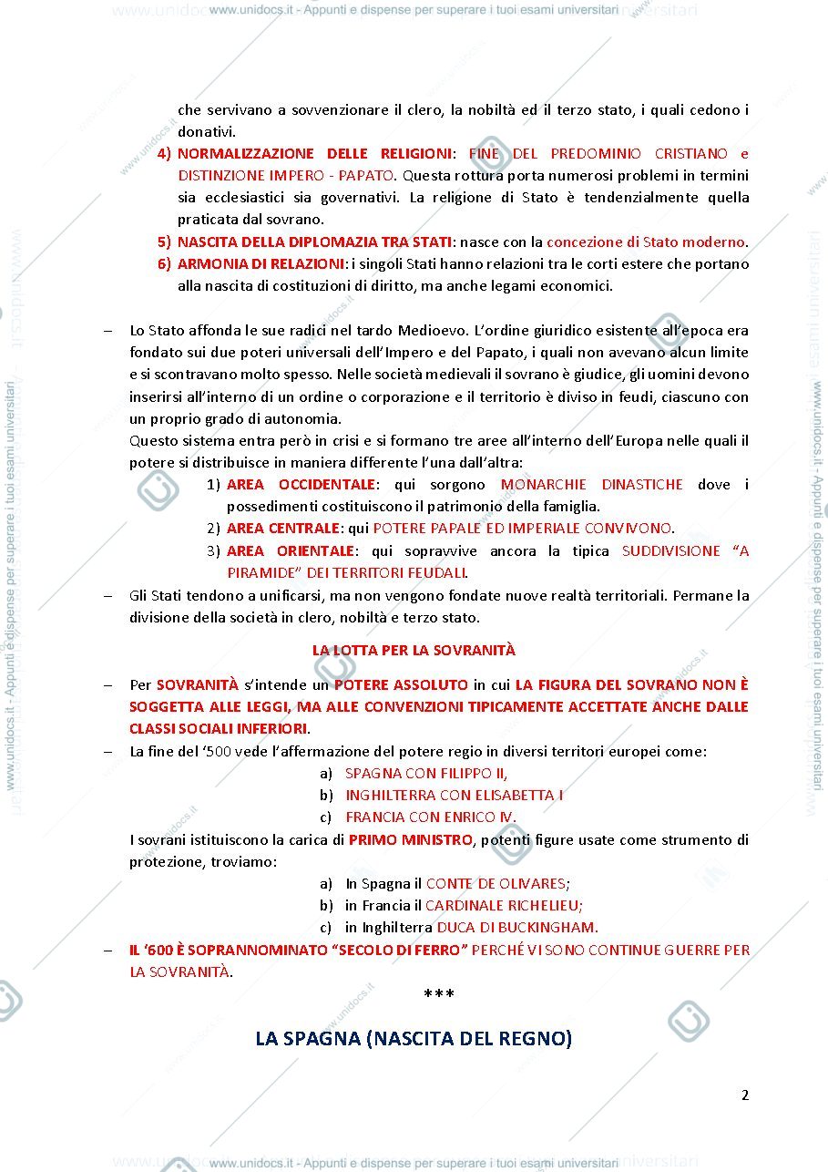 Anteprima pagina 2 — storia delle istituzioni politiche - sbobine complete Pennini - Rosboch