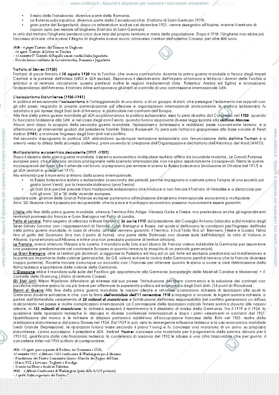 Anteprima pagina 3 — Storia delle relazioni internazionale- eventi principali