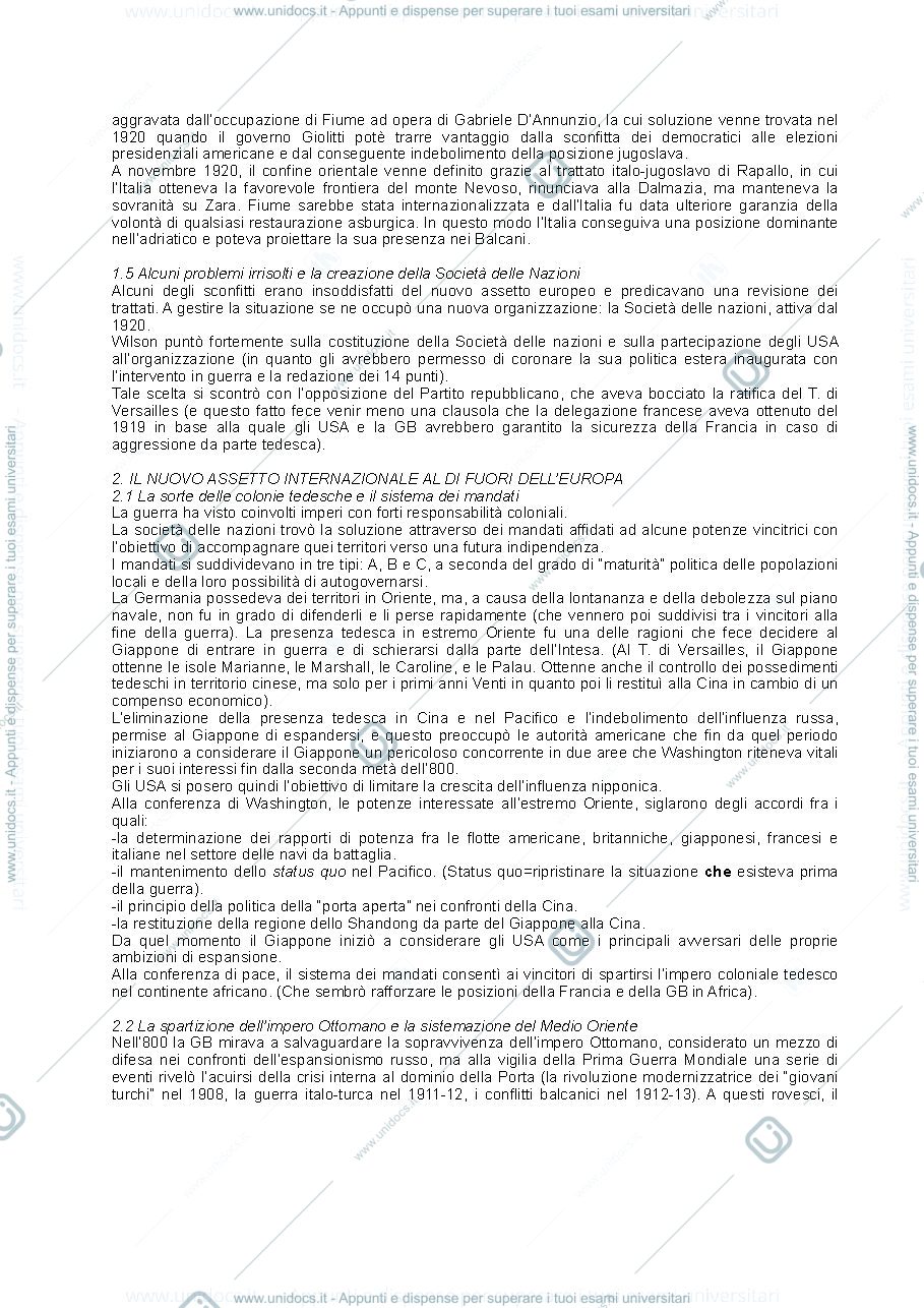 Anteprima pagina 3 — riassunto libro storia delle relazioni internazionali
