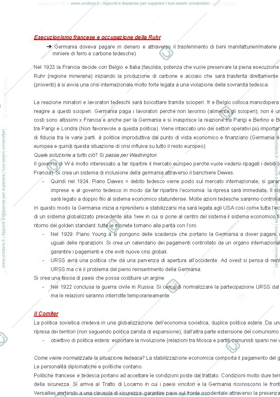Anteprima pagina 3 — Appunti di Storia delle Relazioni Internazionali