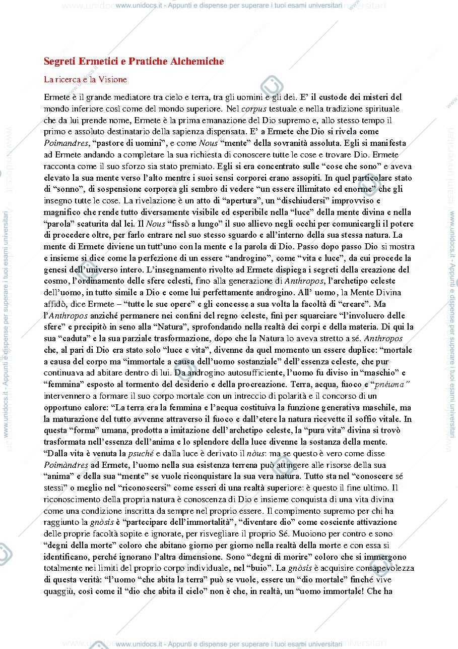 Anteprima pagina 1 — Immaginario Mitico e Simbolico - ultimo capitolo La via degli Dei