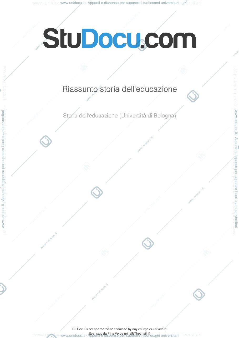 Anteprima pagina 1 — riassunto storia dell'educazione
