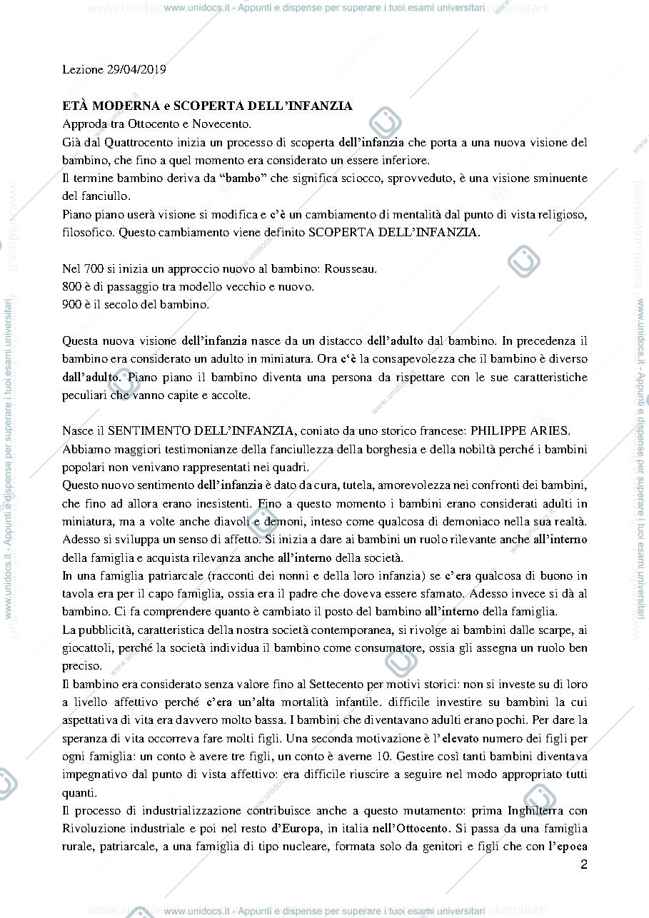 Anteprima pagina 2 — APPUNTI STORIA E LETTERATURA PER L'INFANZIA