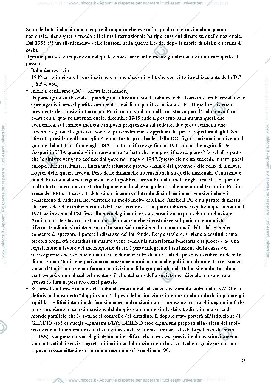 Anteprima pagina 3 — Appunti del corso Storia dell'Italia contemporanea - Prof.ssa Galfrè